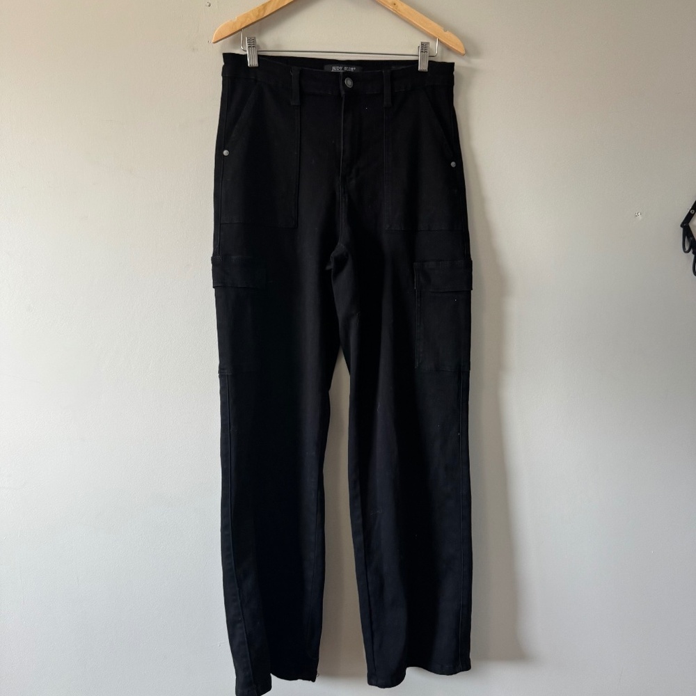 Judy Blue Black High-Rise Wide Leg Cargo Jeans